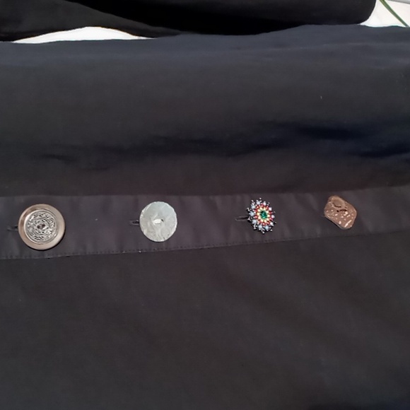 Soft Surroundings Delia Button Long Sleeve Top Black Size Petite Small - Picture 4 of 15